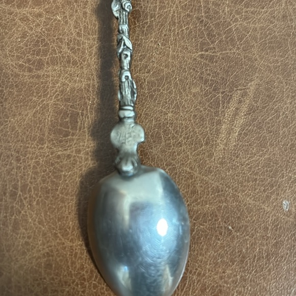 Vintage Silver Italian Style Souvenir Spoon with a Nude Man and a Angle Face - Picture 10 of 10